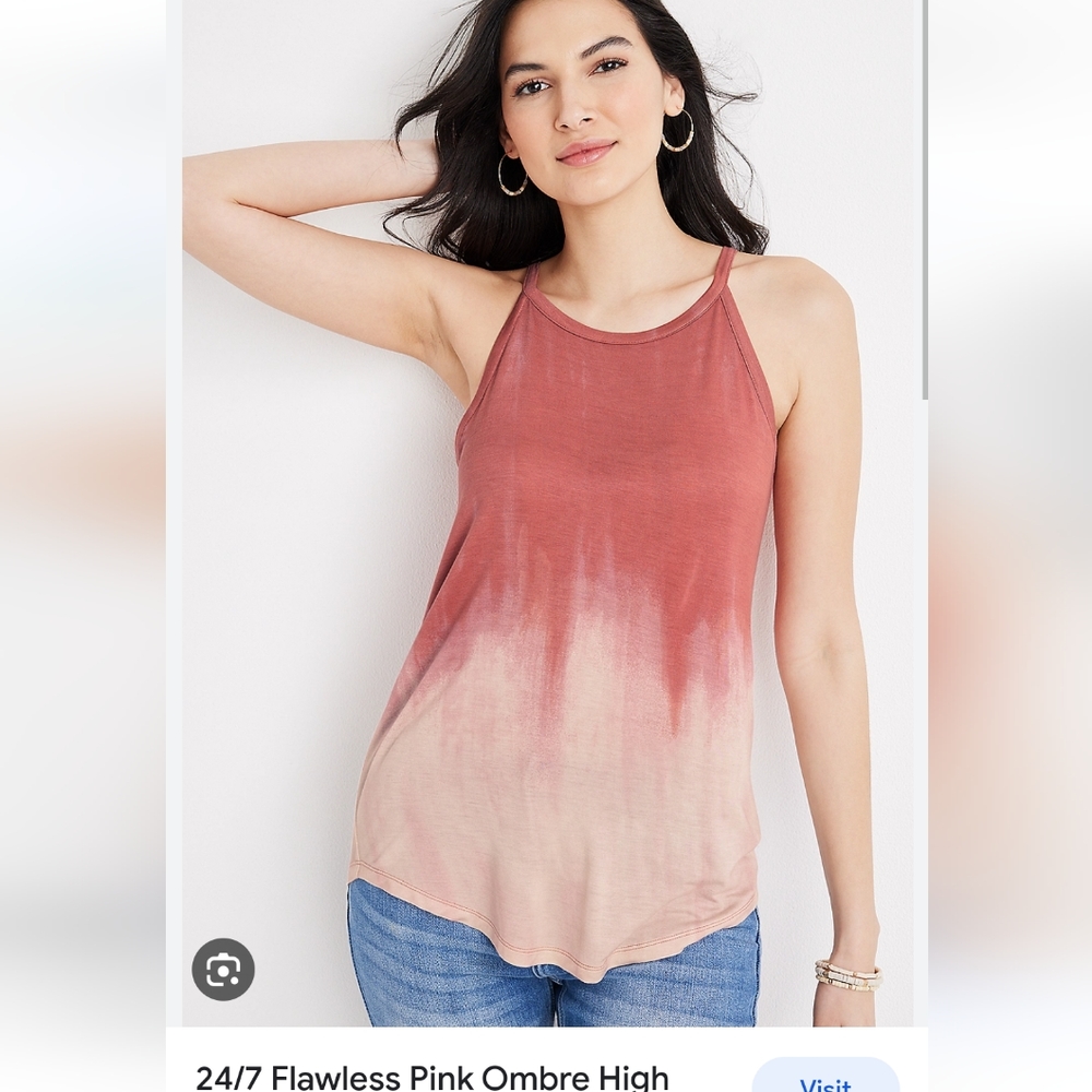 Maurices xs 24/7 pink ombre high neck tank top